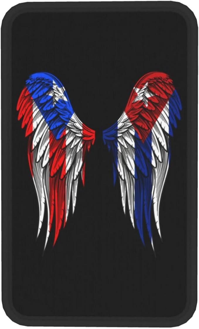 Auto Center Console Pad Puerto Rico Porto Rico Puerto Rican and Cuba Cuban Flag Wings Car Armrest Cover Armrest Seat Handrail Box Cover Cushion Universal Decoration Protector Accessories
