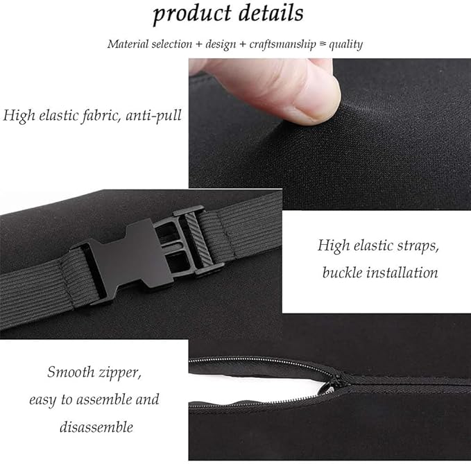 Car Seat Headrest Lumbar Support Kit for Tesla Model 3 2019-2023, Ergonomic Memory Foam Head Neck Pillow Back Cushion Drivers Travel Anti Fatigue,B/Coffee Color