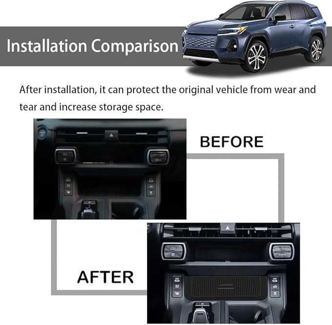 Center Console Organizer for RAV4 2026 Silicone Water Resistant Anti-Slip Under Console Storage Drawer Hidden Storage Small Valuables RAV4 Accessories (Center Console Drawer)