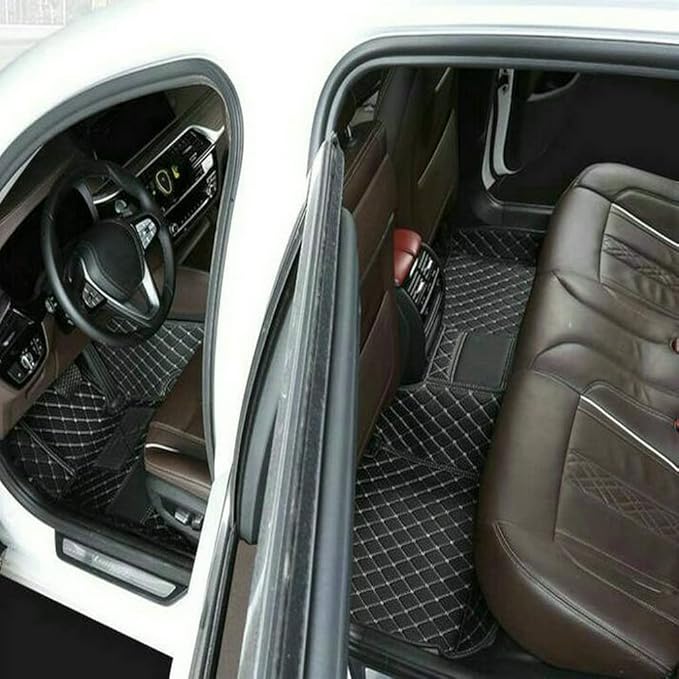 TREGOO All Weather Car Mats Custom Fit Non Slip Floor Mats for 1998-2025 Cars Personalized Leather Protection Pads Suitable for Men Women (Black)