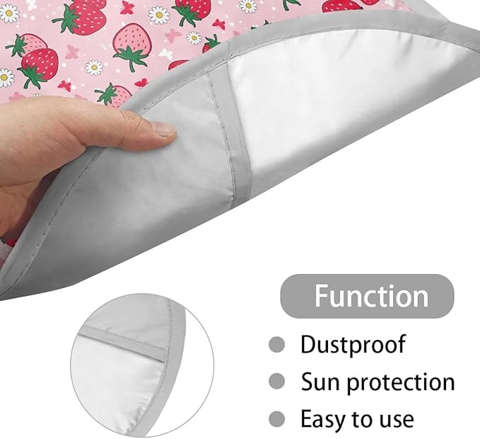 Strawberry Steering Wheel Shade Cover 17 Inch Pink Car Rudder Sunblock Cover for Summer Heat Resistant Steering Wheel Sunblock Cover for Most Vehicle Gift for Holiday