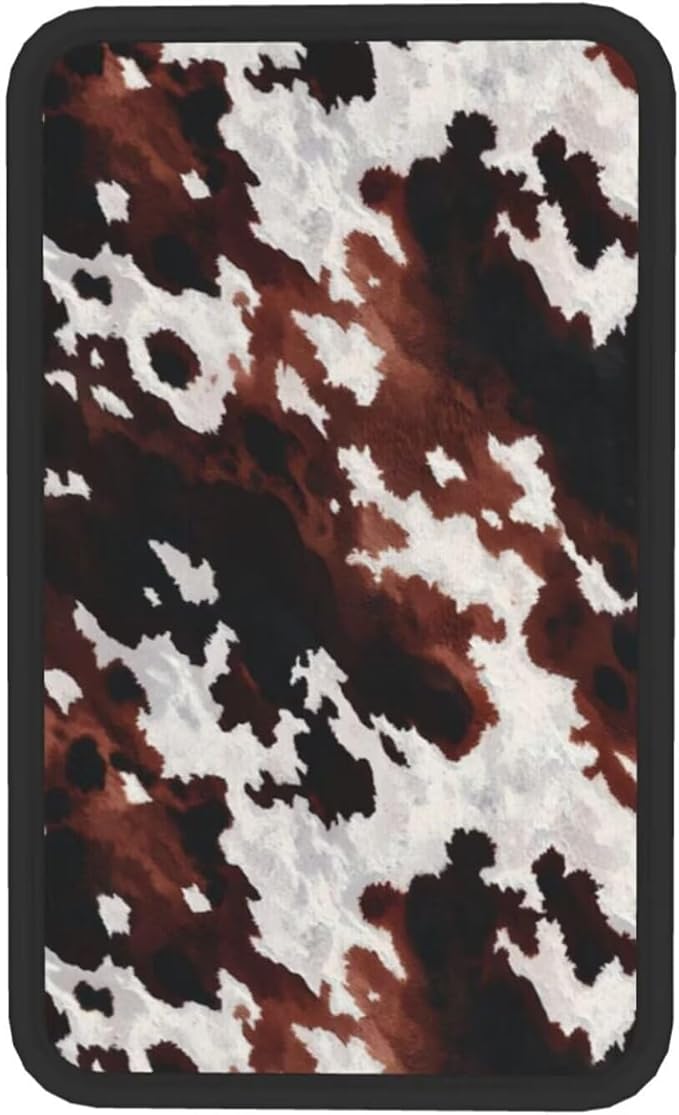 Brown Abstract Print Center Console Cover Vintage Retro Animal Skin Pattern Arm Rest Covering Pad for Car Cow Middle Console Lid Covers