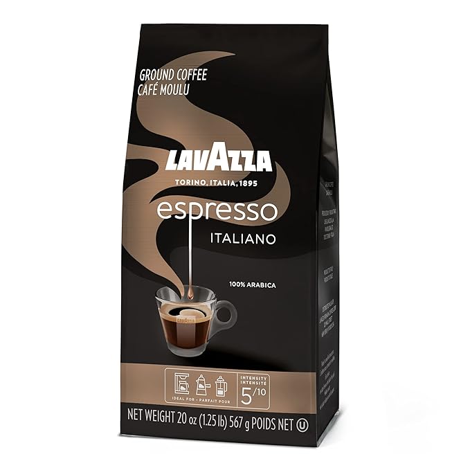 Lavazza Espresso Ground Coffee,Medium Roast,100% Arabica,20 oz Bag,(Pack of 2)