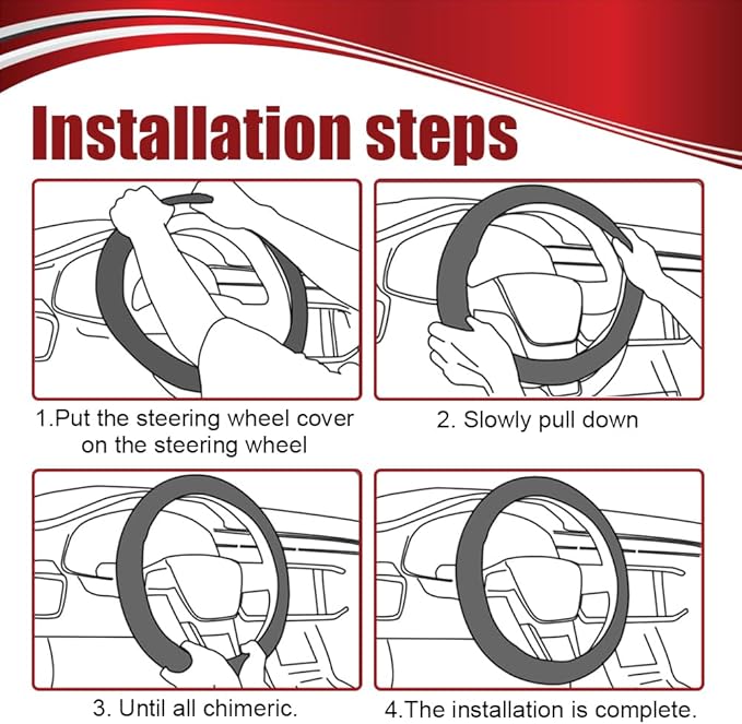 Elastic Stretch Steering Wheel Cover, Universal 15 Inch Car Steering Wheel Protector, Beige