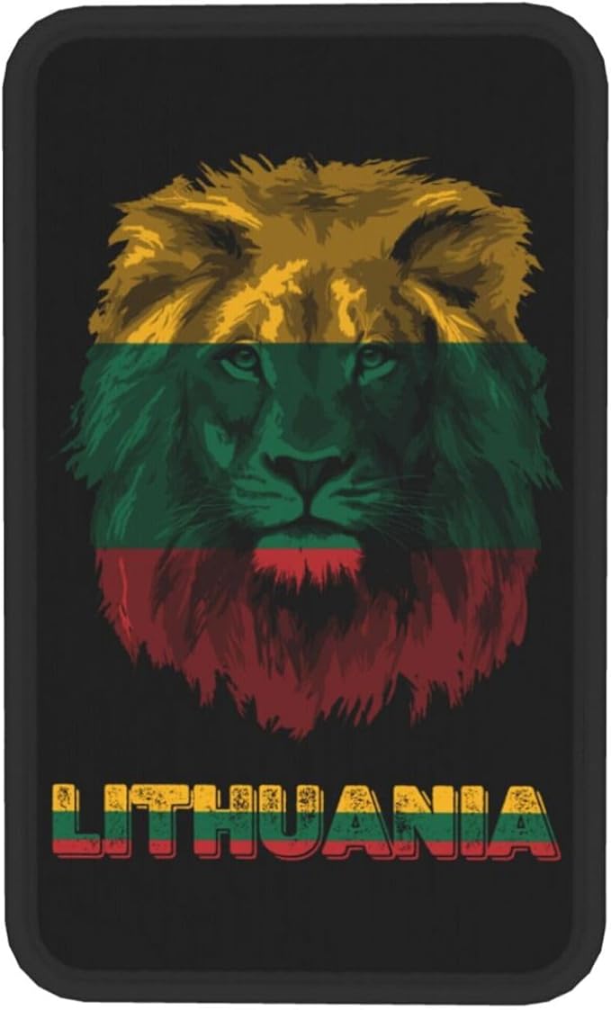 Vintage Lithuania Lithuanian Flag Lion Head Auto Center Console Armrest Cover Car Handrail Box Cushion Pad Mat Universal Fit Most Vehicle Sedan Truck SUV Soft Comfort Decor Accessories