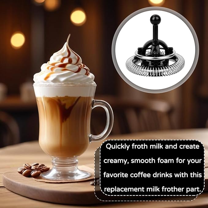 2pcs Whisk Compatible With Aeroccino 3/4 / Plus,Durable Stainless Steel Construction,Aeroccino 4,Frother Parts,Milk Frother,Replacement Whisk For Frother Parts,Stainless Steel(Black)