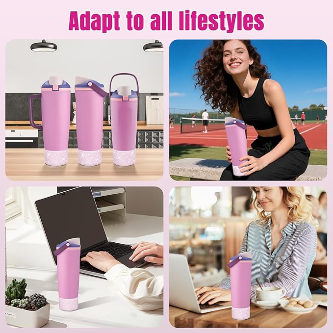 2PCS Silicone Boot Compatible with Owala 30oz & 40oz FreeSip Sway Bottles & Tumblers, Protective Anti-Slip Bottom Cover Sleeve for Freesip Sway Tumbler