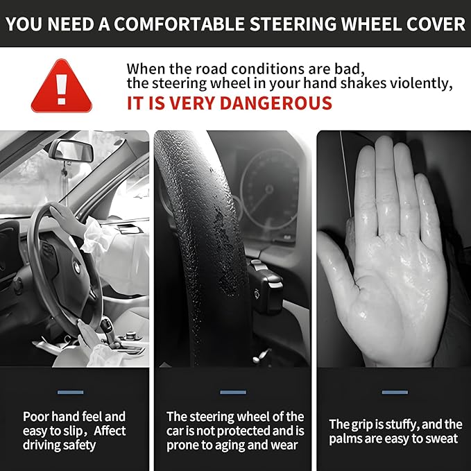 Elastic Car Steering Wheel Cover, Universal 16 inch Non-Slip Breathable Neoprene Steering Wheel Protector, Car Accessories for Women Men Fit Auto, Suvs, Truck Pink Checkerboard
