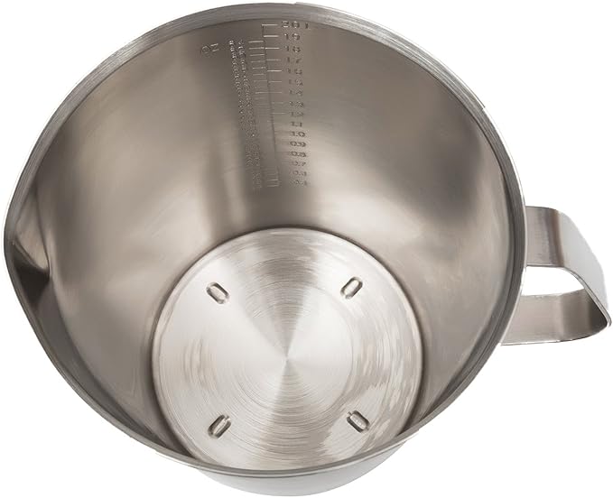 Measuring Cup, Stainless Steel Measuring Cups (64OZ/2 Liter- 8 Cup), Heavy-Duty Frothing Pitcher, Milk Frothing Pitcher Milk Frother Cup with Marking with Handle for Espresso Machines, Latte Art