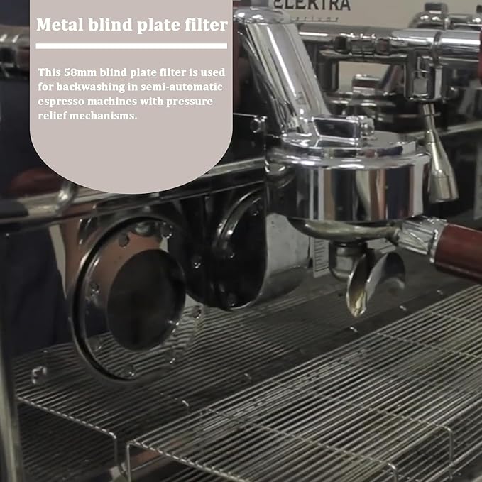 58mm Backflush Inser, Backflush Filter Espresso, Stainless Steel Back Flush Blind Filter Basket Fits for Breville Gaggia Classic and other Espresso Machines Espresso Cleaning Disc (1-Piece Set)