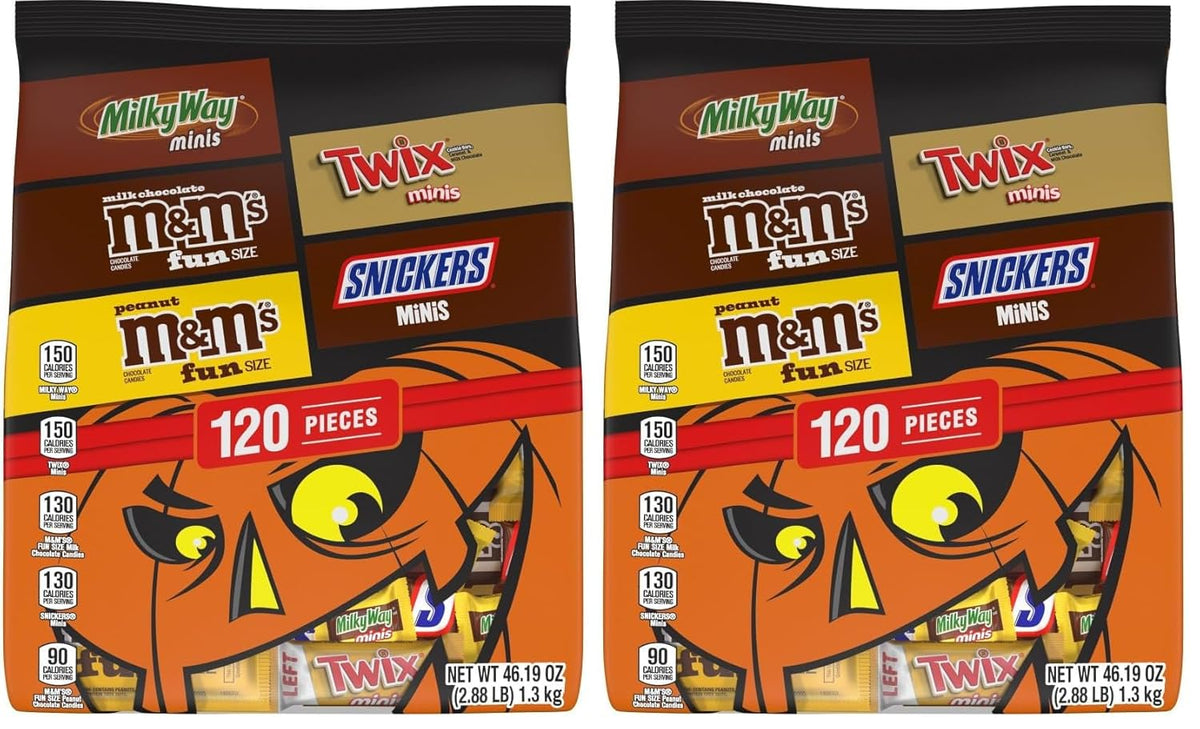 Mars Snickers, M&M'S Milk Chocolate, Milky Way & Twix Fun Size Chocolate Candy Variety Pack, 75 Ct Bulk Bag (2.73 Pounds)
