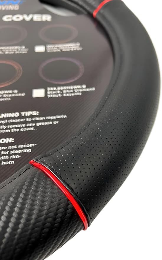 Automann 562.99008SWC-R Steering Wheel Cover Black/Red