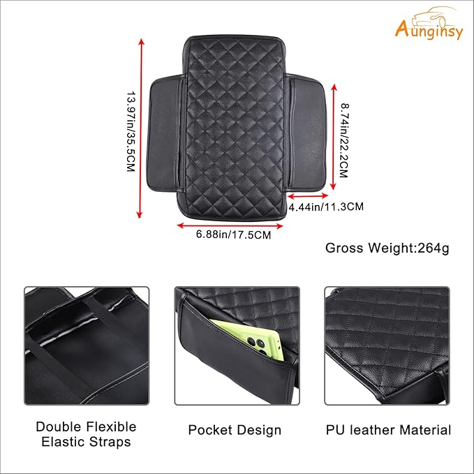 Upgrade Center Console Armrest Protector Cover Compatible with 2024 Subaru Crosstrek & Impreza 2024 Central Armrest Seat Storage Box Cover Cushion Lid Protector Pad Waterproof Anti-Scratch Accessories