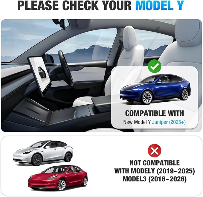 Door Side Storage Box for 2025 2026 Tesla Model Y Juniper Accessories, Waterproof TPE Front & Rear Door Pocket Liners Tray Protector Liner 4pcs (Only Fit New Model Y)