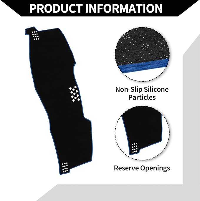 Dash Cover for Toyota Avalon Limited/XL/XLS 2005-2010 / Center Console Dashboard Cover/Non-Slip Polyester Silicone 59.84"x18.31" / 1Pcs Black Blue