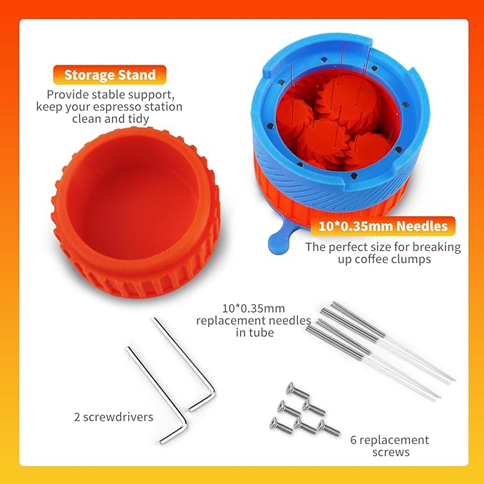 Spirographic Espresso WDT Tool, Espresso Distribution Tools Compatible with Breville 54MM Portafilter Baskets, Geared Spinning Espresso Needle Stirrer, Espresso Machine Accessories Tool