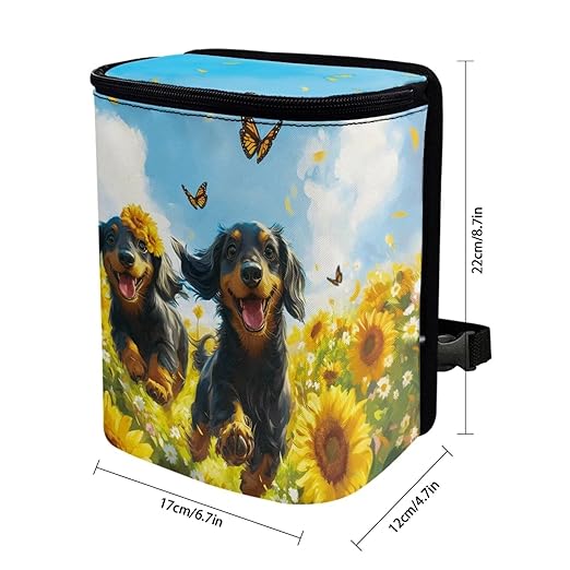 Cute Dog Car Trash Can Easy Installation Vehicle Trash Can for SUV Truck Van Leak Proof Vehicle Trash Can Hanging Car Interior Accessory Fit Most Cars, Trucks, SUVS, or Vans
