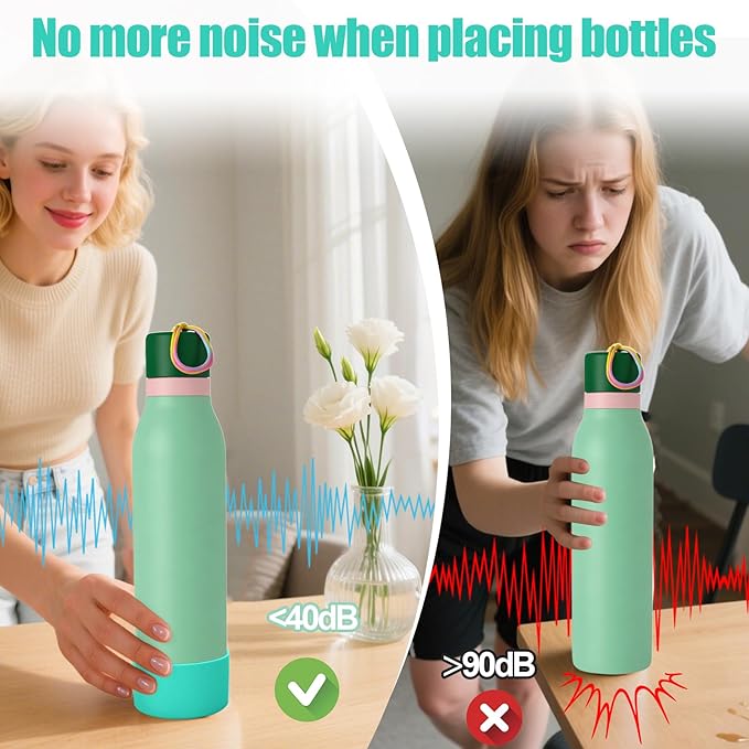 Mity rain 2PCS Silicone Boot for Owala FreeSip Twist Water Bottle, Anti-Slip, Noise-Reducing,Prevents Scratches(18oz Green)