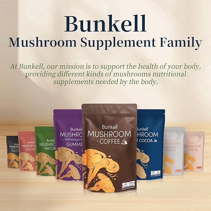 Mushroom Coffee, Adaptogenic 6 Mushrooms with Lion's Mane, Reishi, Cordyceps, Shiitake, King Trumpet & Turkey Tail, Instant Coffee Powder for Energy, Digestion & Immune Support, 50 Servings