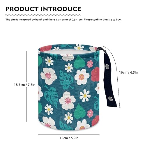 Tropical Daisy Car Trash Bin Universal Front Back Seat Garbage Bags for Car, Office, Home, Travel Camping Accessories, Potable Car Rubbish Bin, Easy to Install