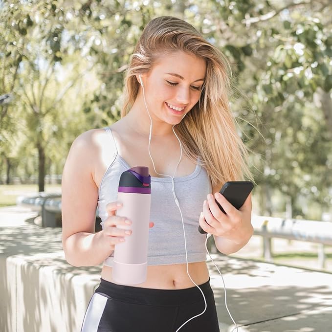 2PCS Silicone Water Bottle Boot, Compatible with Owala 24oz 32oz 40oz, Protective Anti-Scratch & Anti-Dent No Noise Sleeve Cover for FreeSip/Twist/Flip Water Bottles (Dreamy Field, 24oz)