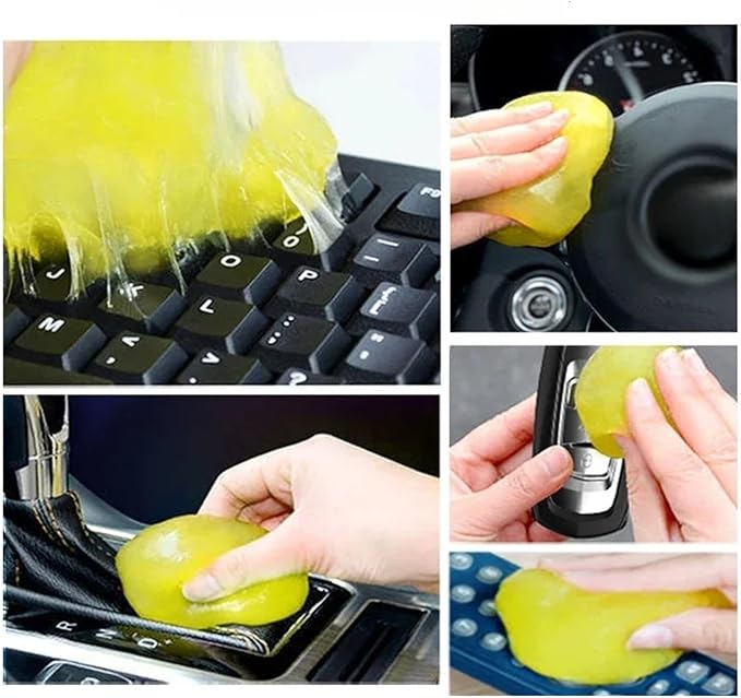 Car Cleaning Gel - Reusable Slime for Air Vents, Dashboards, Laptops, Keyboards, and More - Interior & Dirt Remover Tool(Red 2PCS)