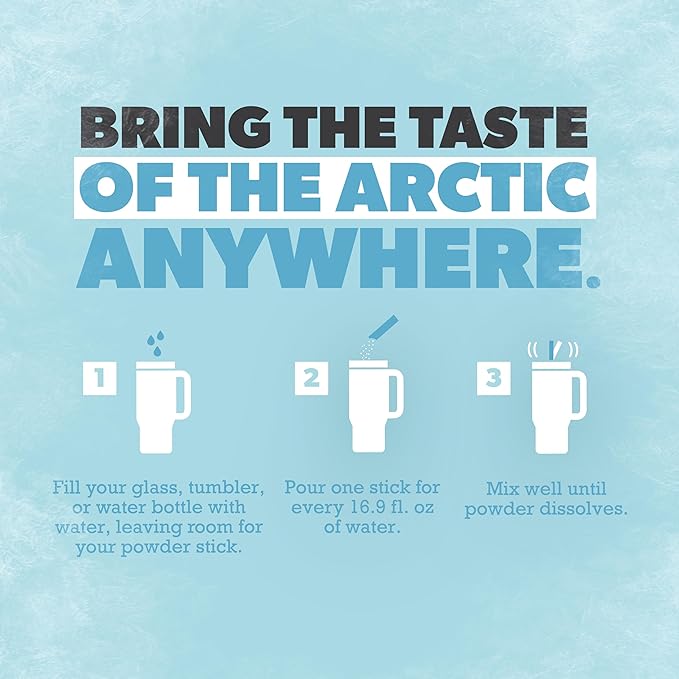 Pure Kick Arctic Variety pack Singles to Go Powdered Drink Mix, Arctic Wave, Arctic Wave Cherry, Arctic Ice, 40 Count Packets