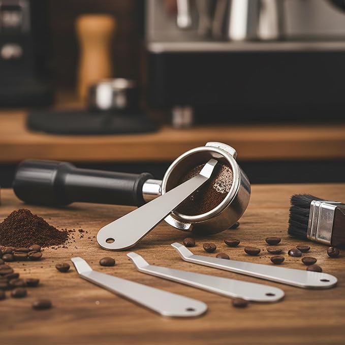 2pcs Portafilter Basket Removal Tool Stainless Steel Coffee Powder Cup Disassembly Tool Coffee Filter Remover Tools Espresso Machine Cleaner Accessories