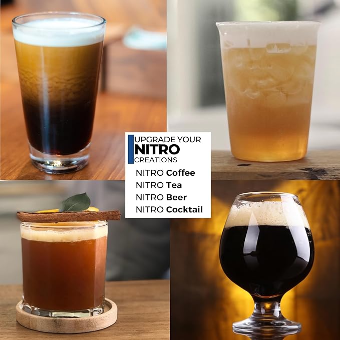 ICO 10pcs Nitrogen Cartridges for Nitro Cold Brew Coffee and Beer, 2g N2 Cartridges Non-threaded 'NOT FOR WHIPPED CREAM' for Nitro Cold Brew Maker