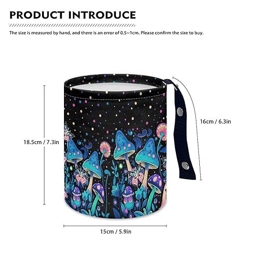 Colorful Mushroom Car Rubbish Bag Hanging Can Reusable Compact Rubbish Holder Mini Car Organizer for Car Garbage, Easy to Install