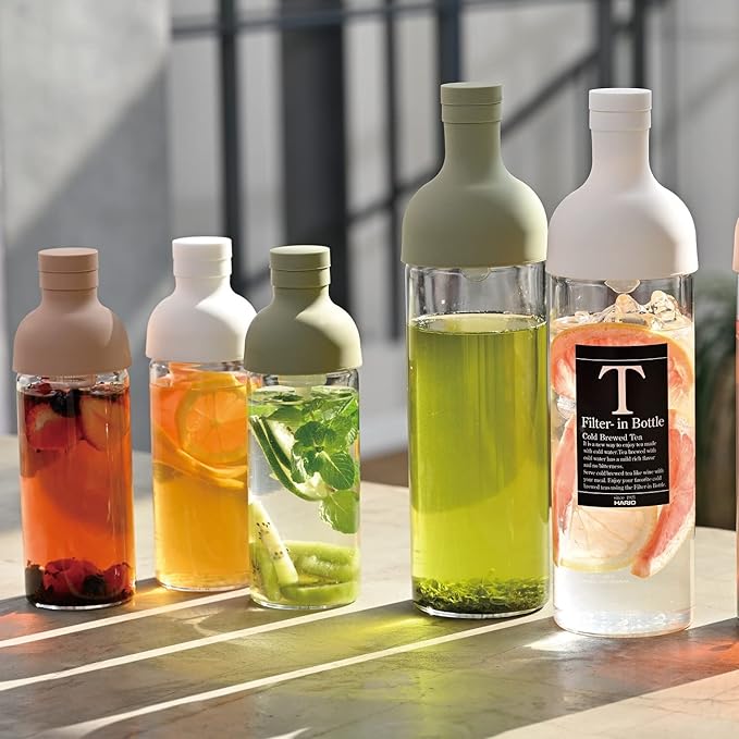Hario Cold Brew Tea Wine Bottle, 750ml, Smoky Green