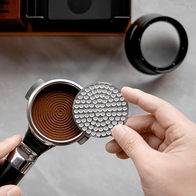 V3 Magnetic Espresso Dosing Ring & 316 Stainless Steel Puck Screen, 3cm High No Mess Coffee Dosing Funnel, Even Extraction Filter, Fits 51mm Tamper, Distributor & Portafilters