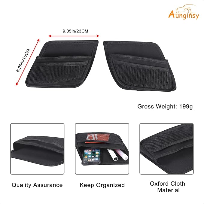 Aunginsy Car Rear Door Storage Pockets Box Compatible with Toyota FJ Cruiser 2007-2023 Car Rear Door Side Storage Bag Backseat Storage Box Rear Seat Panel Organizer Expansion Oxford Cloth Accessories