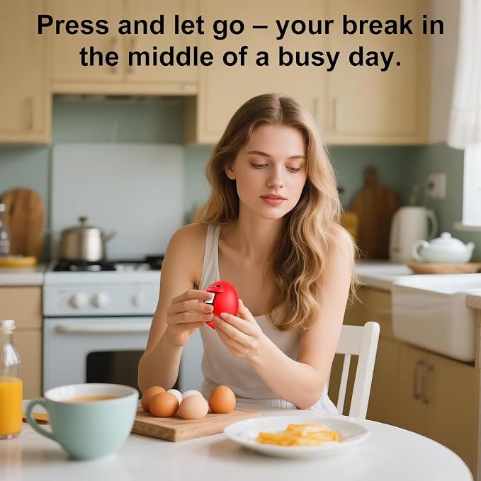 Egg Cracker, Silicone Egg Shell Opener, Cute Egg Shaped Design, Opens Eggs with Ease, A Little Happiness Boost for Your Kitchen (1, Red)