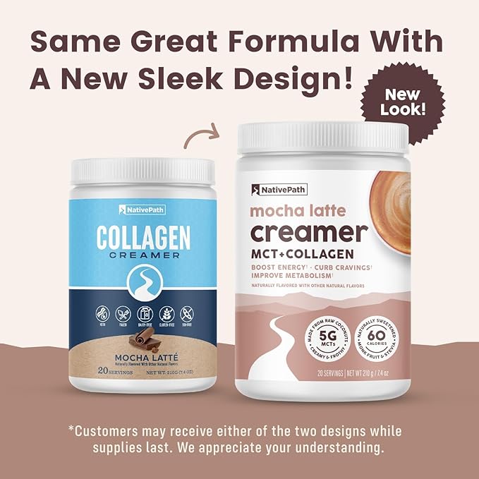 NativePath Keto Coffee Creamer Powder Mocha Latte — Keto-Friendly, Non-Dairy & Low Sugar Creamer. Made with Grass-fed Collagen Protein Powder, MCT Oil & Monk Fruit. Soy & Gluten Free (7.4 OZ)