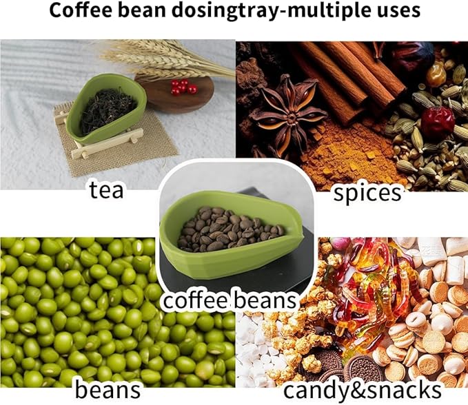 5 Pack Professional Silicone Coffee Bean Dosing Cup, Spray Bottle, WDT Espresso Coffee Stirrer Tool, Bean Spoon, Cleaning Brush,Coffee Bar Accessories for Static Reduction (White)