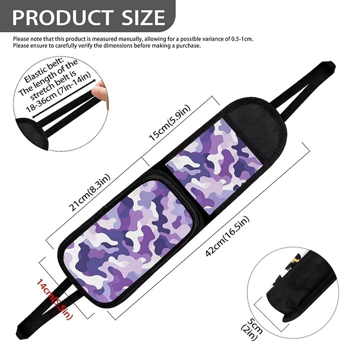 Purple Camo Car Seat Side Storage Organizer Front Seat Organizer Universal Car Storage Organizer, Car Interior Accessories for Women Men