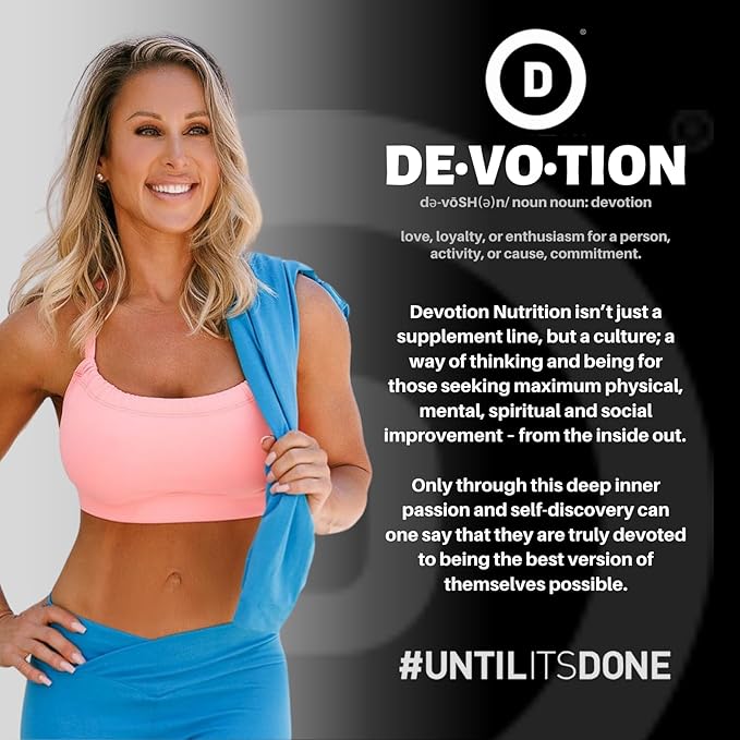 Devotion Nutrition Protein Powder Blend | Gluten Free, Keto Friendly, No Added Sugars | 1g MCT | 20g Whey & Micellar Protein | 12 Single Serving Packets (Mocha Java Chip)