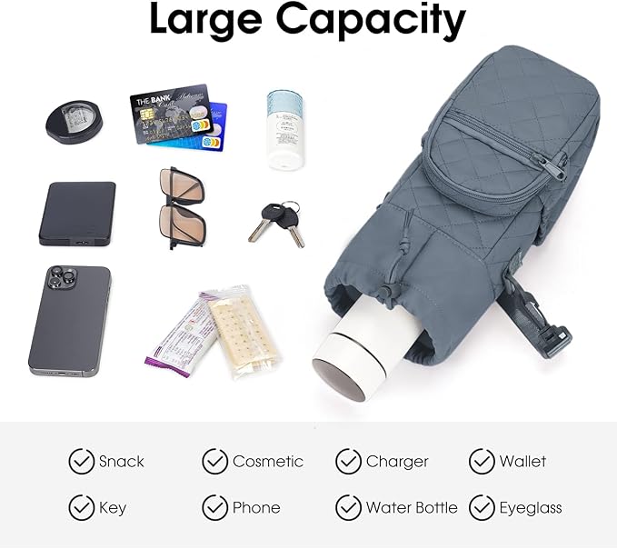 sportsnew Water Bottle Holder with Strap 32oz 40oz Insulated Water Bottle Carrier Sling Bag with Phone Pocket Crossbody