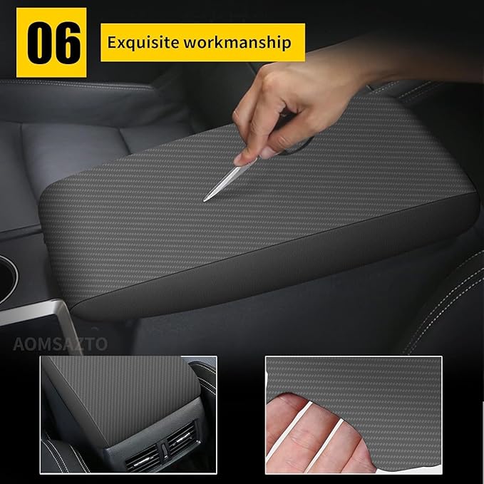 AOMSAZTO Console Covers for 2013-2018 Nissan Altima Carbon Fiber