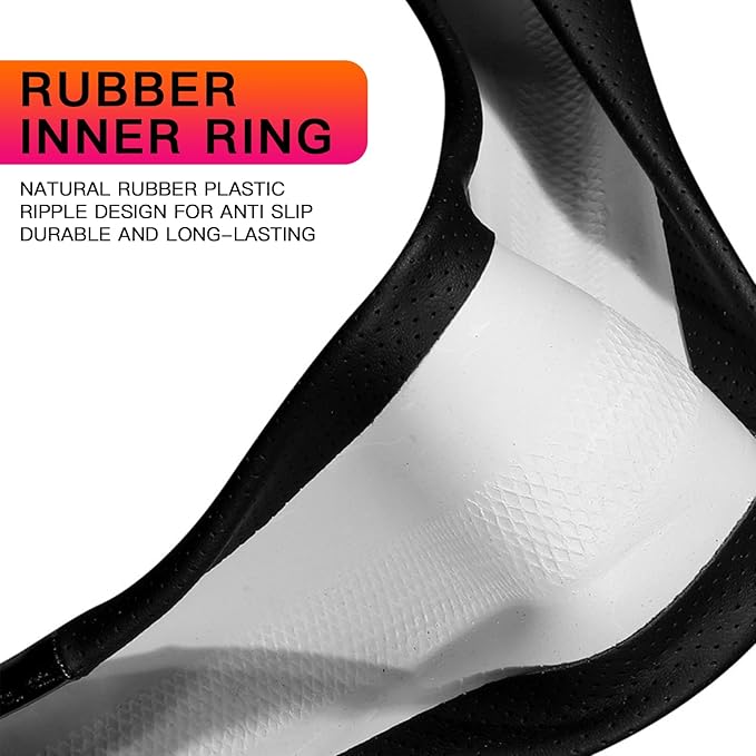 Pack-1 Car Breathable Steering Wheel Cover, Carbon Fiber Wear-Resistant Steering Wheel Sleeve, Non-Slip Steering Wheel Protector, Universal Steering Wheel Set, for Most Cars (Black #D-Shaped)