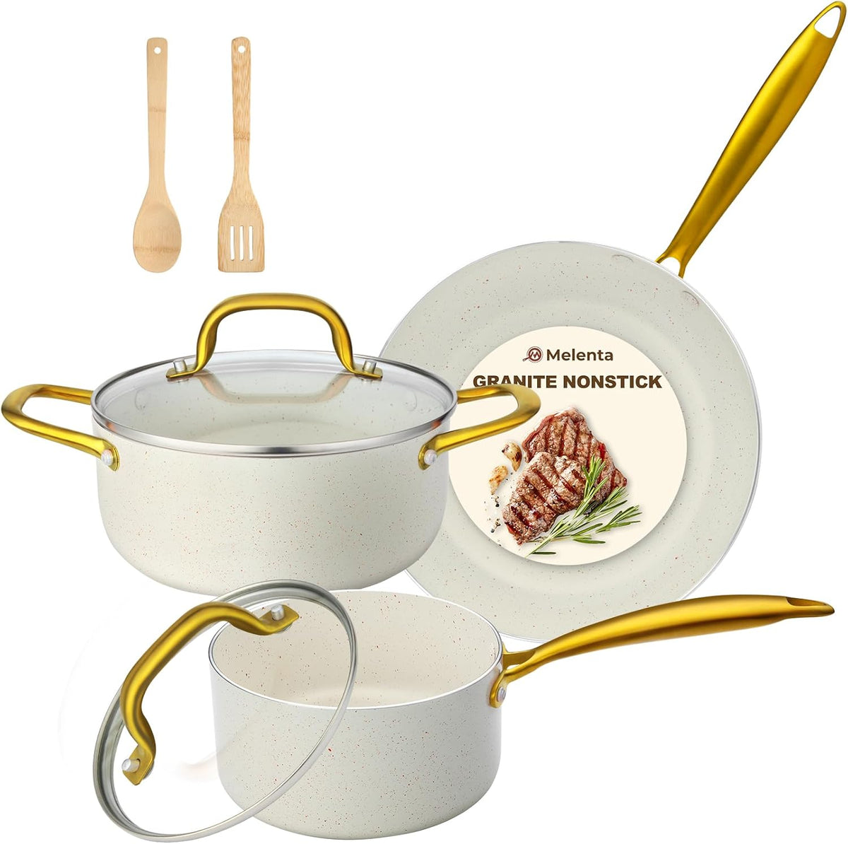 Pots and Pans Set, 7 Piece Nonstick Ceramic Cookware Set, Kitchen Induction Cookware Sets, Pots and Pans Non Stick with Stay Cool Handle, 100% PFOA Free, Turquoise