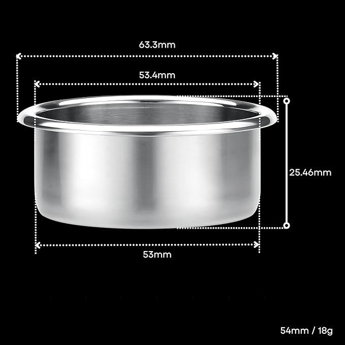 Normcore 54mm Precision High Extraction Filter Basket 18g, Fits Breville Sage Espresso Machines, 0.8mm Thick Stainless Steel, Includes 53.3mm Puck Screen, 200 Espresso Paper Filters