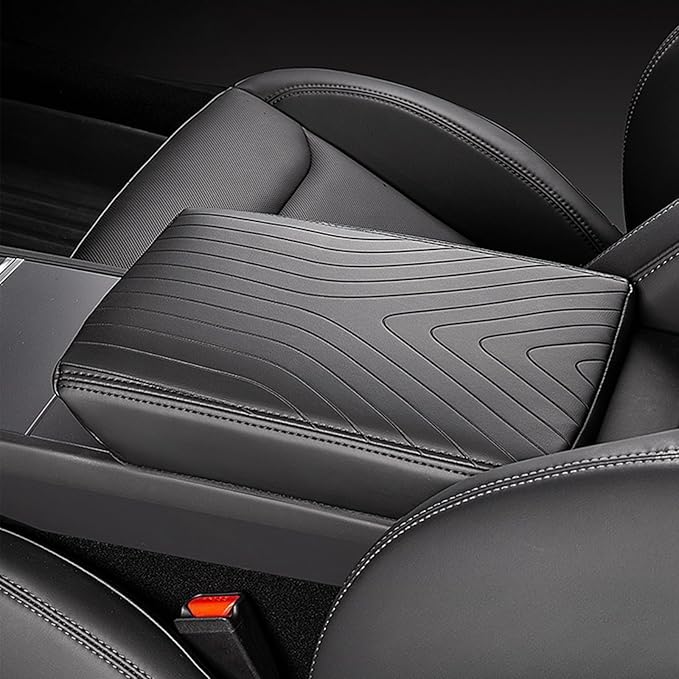 SPORTME Car Armest Cover Soft Leather Anti-Scratch Center Console Cover Pad,Elbow Support Seat Armrest Box Cushion Protector for Tesla Model X 2023 Accessories