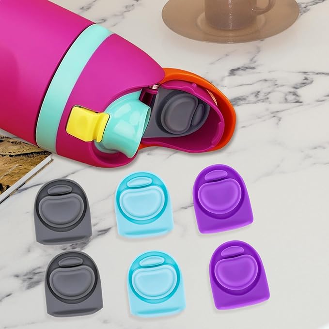 6pcs Rubber Seal Replacement Stopper Compatible with Owala Freesip16/19/24/32/40oz Spout Lid,Water Bottle Gasket Silicone Cap Insert Gasket Stopper Replacement Parts Accessories Y6A1-03
