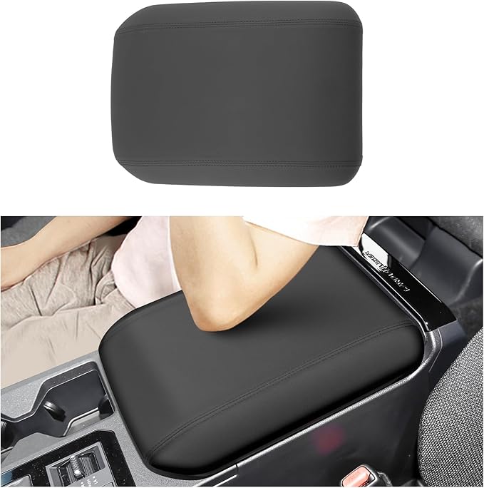 SXCY for 2024 2025 2026 Land Cruiser Armrest Cover for Toyota Land Cruiser 2025 2026 Accessories 2025 Land Cruiser Center Console Cover 2026 Land Cruiser Middle Console Cover (Black Leatherette ABS)