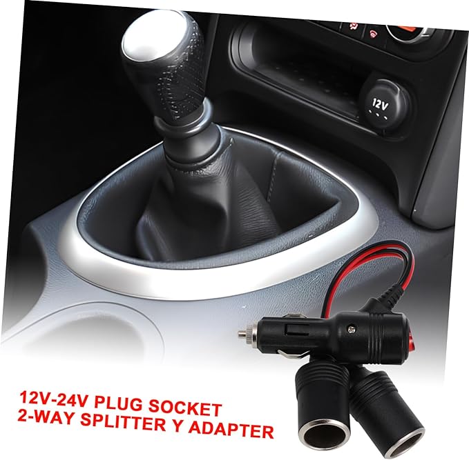 Multi-Port Car Charger Cord Cigarette Lighter Splitter Adapter Outputs Built Switch for Devices