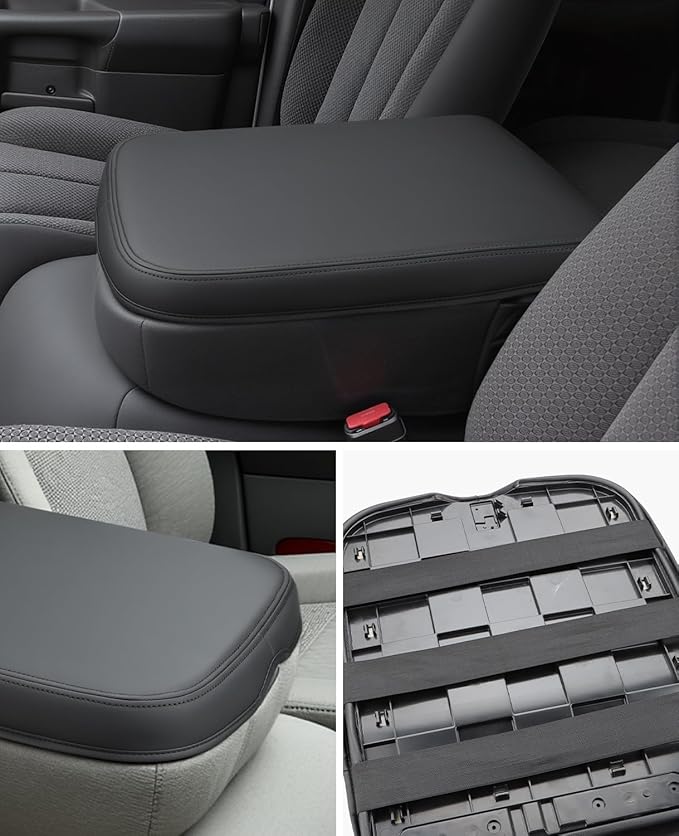 INTGET Center Console Cover for 2002-2012 Dodge Ram 1500 2500 3500 Accessories Interior Middle Armrest Arm Rest ST, SLT, Laramie, Sport, TRX4 Cushion Pad Protector(Fit for Jump Seat Console)