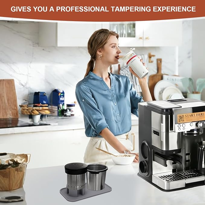 Tamping Mat for Ninja Luxe Cafe Espresso Machine ES601/ES701 – Food-Grade Silicone Base Tamper Holder – Non-Slip Tray Accessories for Ninja Luxe Cafe - Grey