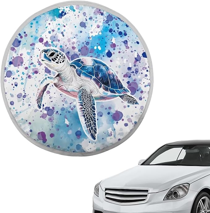 Blue Turtle Reflective Steering Wheel Shield Fashion Car Rudder Shade Cover for SUV Vehicle Sedan Truck Car Accessories Gift for Friends